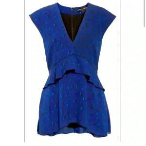 Proenza Schouler Royal Blue Ruffle Blouse